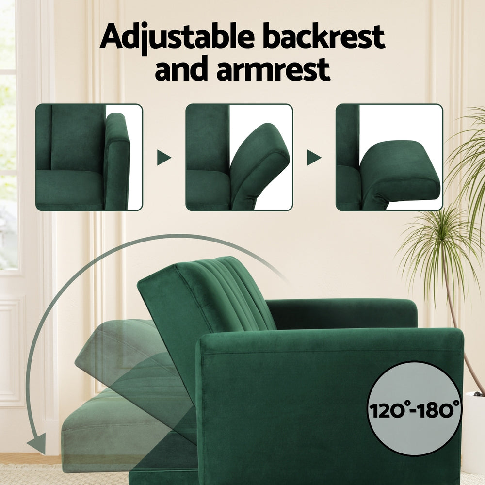Velvet Sofa Bed - 3 Seater