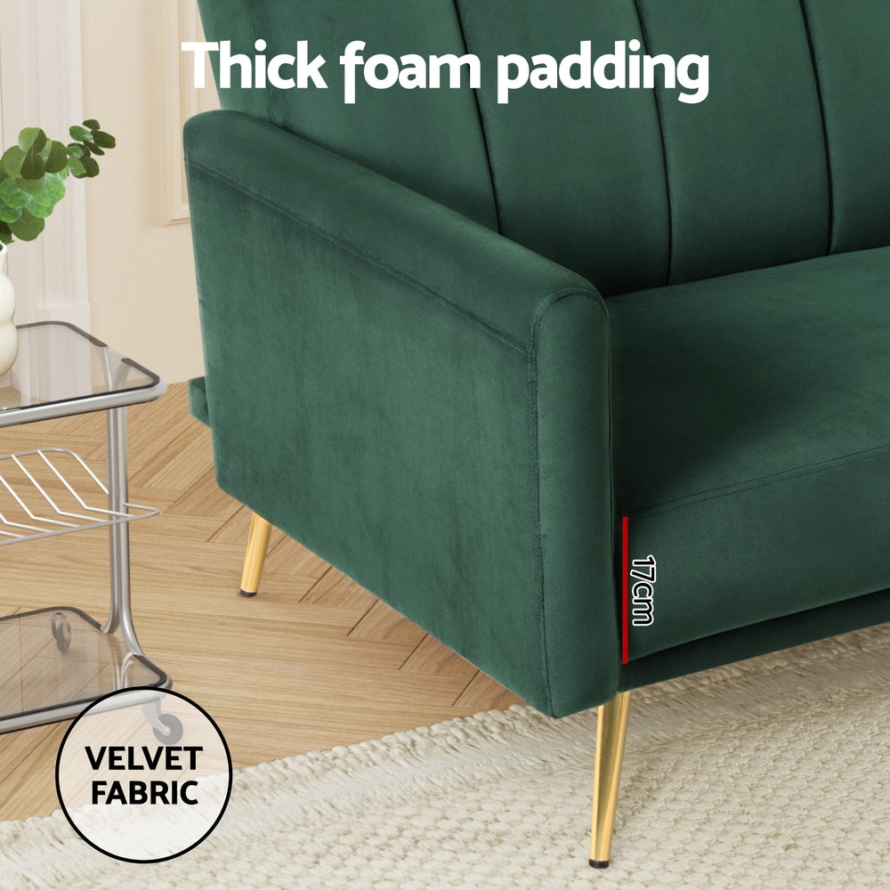 Velvet Sofa Bed - 3 Seater