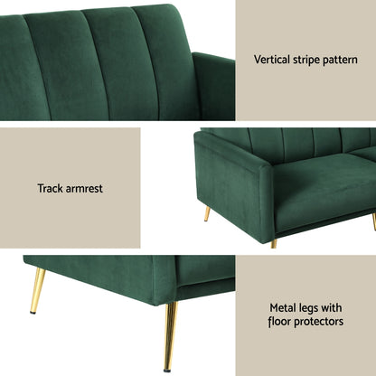 Velvet Sofa Bed - 3 Seater
